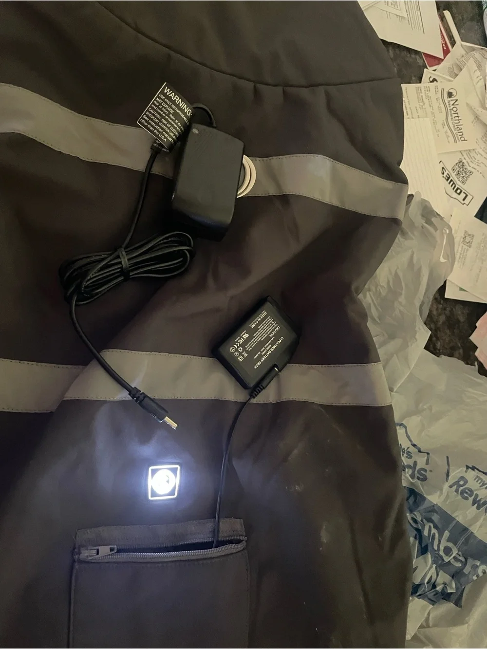 Reflective Black heated vest for large to extra large dog